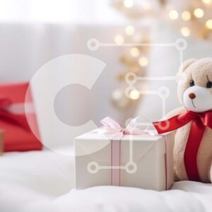 Intra Συλλεκτικό Ξύλινο Παζλ Plywood  4mm - Αρκουδάκι με κουτιά δώρων για τα Χριστούγεννα Σε Ξύλινο Κουτί - Διαστάσεις: 10x10 cm – 25 κομμάτια