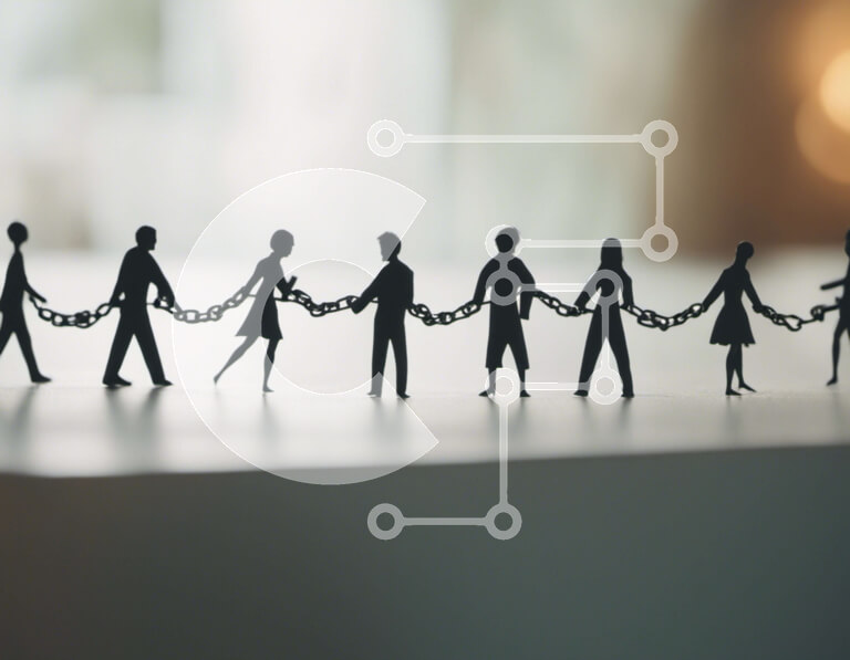 Intra Συλλεκτικό Ξύλινο Παζλ Plywood  4mm - Ενότητα και Αλληλεγγύη: Σιλουέτα ανθρώπων που κρατούν τα χέρια και αλυσοδεμένοι μαζί Σε Ξύλινο Κουτί - Διαστάσεις Puzzle: 10x10 cm – 25 κομμάτια