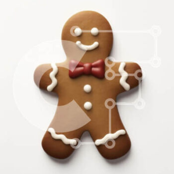 Intra Συλλεκτικό Ξύλινο Παζλ Plywood  4mm - Διακόσμηση Gingerbread Man με γλάσο και κόκκινο παπιγιόν Σε Ξύλινο Κουτί - Διαστάσεις Puzzle: 10x10 cm – 25 κομμάτια - Image 1