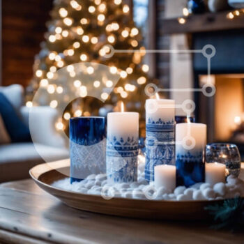 Intra Συλλεκτικό Ξύλινο Παζλ Plywood  4mm - Άνετη διαρρύθμιση κεριών διακοπών Σε Ξύλινο Κουτί - Διαστάσεις: 10x10 cm – 25 κομμάτια - Image 1