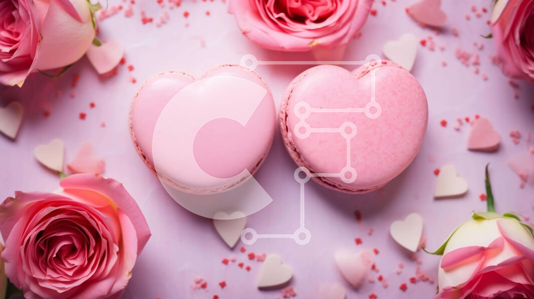 Intra Συλλεκτικό Ξύλινο Παζλ Plywood  4mm - Ρομαντικές ροζ αμυγδαλωτές καρδιές σε ροζ φόντο Σε Ξύλινο Κουτί - Διαστάσεις: 10x10 cm – 25 κομμάτια