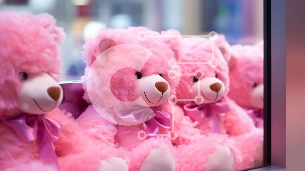 Intra Συλλεκτικό Ξύλινο Παζλ Plywood  4mm - Σειρά από ροζ αρκουδάκια με φιόγκους στην αντανάκλαση του παραθύρου Σε Ξύλινο Κουτί - Διαστάσεις: 10x10 cm – 25 κομμάτια