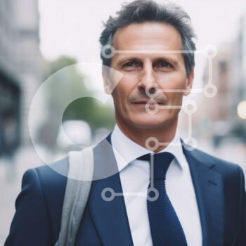 Intra Συλλεκτικό Ξύλινο Παζλ Plywood  4mm - Σοβαρός επιχειρηματίας σε περιβάλλον πόλης Σε Ξύλινο Κουτί - Διαστάσεις Puzzle: 10x10 cm – 25 κομμάτια - Image 1