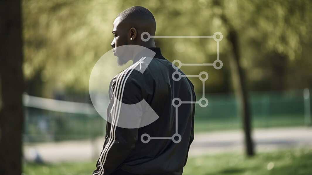 Intra Συλλεκτικό Ξύλινο Παζλ Plywood  4mm - Άτομο που ελέγχει το τηλέφωνο στο πάρκο Σε Ξύλινο Κουτί - Διαστάσεις Puzzle: 10x10 cm – 25 κομμάτια