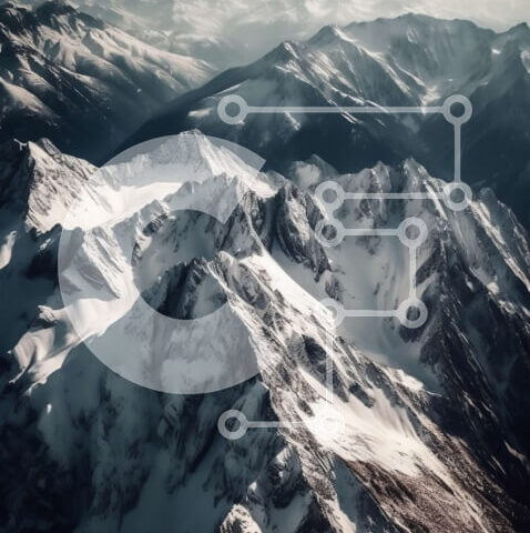 Intra Συλλεκτικό Ξύλινο Παζλ Plywood  4mm - Εκπληκτική εναέρια λήψη των Snowy Mountains Σε Ξύλινο Κουτί - Διαστάσεις: 10x10 cm – 25 κομμάτια - Image 1