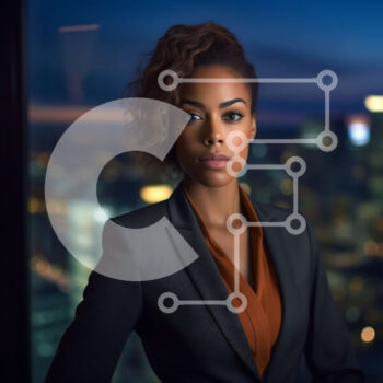 Intra Συλλεκτικό Ξύλινο Παζλ Plywood  4mm - Ισχυρή επιχειρηματίας σε ένα αστικό τοπίο τη νύχτα Σε Ξύλινο Κουτί - Διαστάσεις Puzzle: 10x10 cm – 25 κομμάτια - Image 1