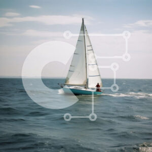 Intra Συλλεκτικό Ξύλινο Παζλ Plywood  4mm - Όμορφη εικόνα ενός μικρού ιστιοφόρου που πλέει στον ωκεανό Σε Ξύλινο Κουτί - Διαστάσεις: 10x10 cm – 25 κομμάτια