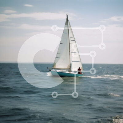 Intra Συλλεκτικό Ξύλινο Παζλ Plywood  4mm - Όμορφη εικόνα ενός μικρού ιστιοφόρου που πλέει στον ωκεανό Σε Ξύλινο Κουτί - Διαστάσεις: 10x10 cm – 25 κομμάτια - Image 1