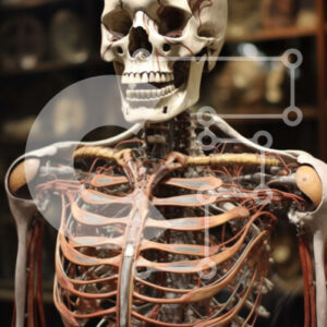 Intra Συλλεκτικό Ξύλινο Παζλ Plywood  4mm - Σκελετός ανθρώπινου σώματος χωρίς δέρμα ή μύες Σε Ξύλινο Κουτί - Διαστάσεις Puzzle: 10x10 cm – 25 κομμάτια