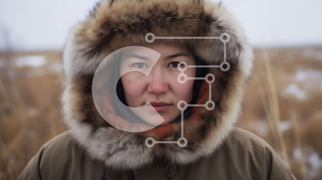 Intra Συλλεκτικό Ξύλινο Παζλ Plywood  4mm - Εκπληκτική φωτογραφία μιας γυναίκας σε ένα πάρκο με γούνα που στέκεται σε ένα χωράφι Σε Ξύλινο Κουτί - Διαστάσεις Puzzle: 10x10 cm – 25 κομμάτια