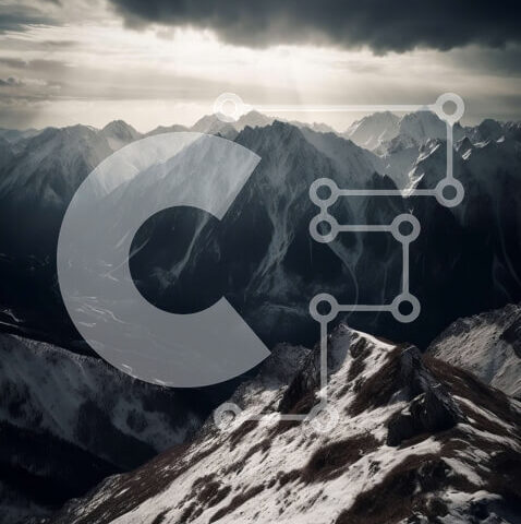 Intra Συλλεκτικό Ξύλινο Παζλ Plywood  4mm - Όμορφη εικόνα της χιονισμένης οροσειράς με τα σκοτεινά σύννεφα στο φόντο Σε Ξύλινο Κουτί - Διαστάσεις: 10x10 cm – 25 κομμάτια - Image 1