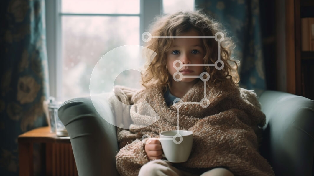 Intra Συλλεκτικό Ξύλινο Παζλ Plywood  4mm - Άνετη εικόνα ενός νεαρού κοριτσιού με ζεστή σοκολάτα στον καναπέ Σε Ξύλινο Κουτί - Διαστάσεις Puzzle: 10x10 cm – 25 κομμάτια