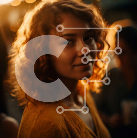 Intra Συλλεκτικό Ξύλινο Παζλ Plywood 4mm - Ζωντανό πάρτι με νεαρή γυναίκα με κίτρινο πουκάμισο Σε Ξύλινο Κουτί - Διαστάσεις Puzzle: 10x10 cm – 25 κομμάτια - Image 1