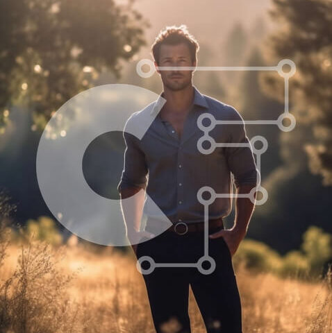 Intra Συλλεκτικό Ξύλινο Παζλ Plywood  4mm - Επίσημος άνδρας που στέκεται σε ένα χωράφι με όμορφα δέντρα στο φόντο Σε Ξύλινο Κουτί - Διαστάσεις: 10x10 cm – 25 κομμάτια - Image 1