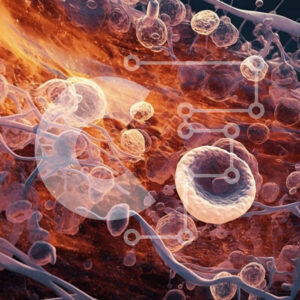 Intra Συλλεκτικό Ξύλινο Παζλ Plywood  4mm - Περίπλοκη εικόνα ενός αιμοφόρου αγγείου με ερυθρά αιμοσφαίρια Σε Ξύλινο Κουτί - Διαστάσεις Puzzle: 10x10 cm – 25 κομμάτια