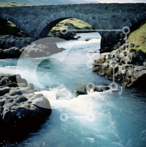 Intra Συλλεκτικό Ξύλινο Παζλ Plywood 4mm - Γραφική πέτρινη γέφυρα πάνω από ένα ποτάμι στην ύπαιθρο Σε Ξύλινο Κουτί - Διαστάσεις: 10x10 cm – 25 κομμάτια - Image 1