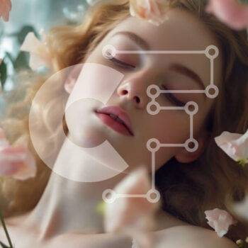 Intra Συλλεκτικό Ξύλινο Παζλ Plywood  4mm - Όμορφη εικόνα γυναίκας με λευκό φόρεμα με ροζ λουλούδια Σε Ξύλινο Κουτί - Διαστάσεις Puzzle: 10x10 cm – 25 κομμάτια - Image 1