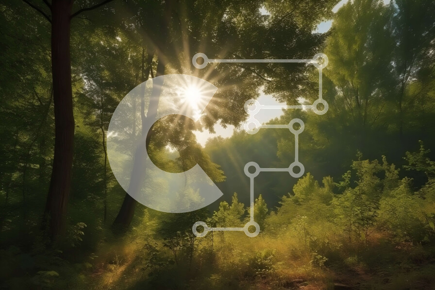 Intra Συλλεκτικό Ξύλινο Παζλ Plywood  4mm - Όμορφη ηλιαχτίδα που λάμπει μέσα από δέντρα σε ένα καταπράσινο δάσος Σε Ξύλινο Κουτί - Διαστάσεις: 10x10 cm – 25 κομμάτια