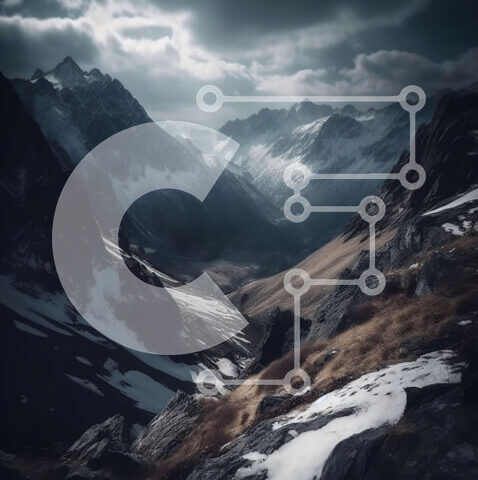 Intra Συλλεκτικό Ξύλινο Παζλ Plywood  4mm - Εκπληκτικό ορεινό τοπίο με χιονισμένες κορυφές και σκοτεινό θυελλώδη ουρανό Σε Ξύλινο Κουτί - Διαστάσεις: 10x10 cm – 25 κομμάτια - Image 1