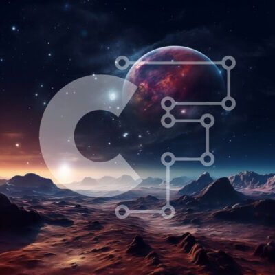 Intra Συλλεκτικό Ξύλινο Παζλ Plywood  4mm - Εκπληκτική θέα ενός κόκκινου πλανήτη με βουνά και αστέρια Σε Ξύλινο Κουτί - Διαστάσεις: 10x10 cm – 25 κομμάτια - Image 1