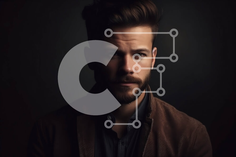 Intra Συλλεκτικό Ξύλινο Παζλ Plywood  4mm - Πορτρέτο ενός σοβαρού άνδρα με γένια και γυαλιά Σε Ξύλινο Κουτί - Διαστάσεις Puzzle: 10x10 cm – 25 κομμάτια