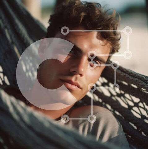 Intra Συλλεκτικό Ξύλινο Παζλ Plywood 4mm - Χαλαρός άνδρας στην αιώρα στην παραλία Σε Ξύλινο Κουτί - Διαστάσεις: 10x10 cm – 25 κομμάτια - Image 1