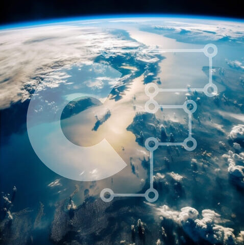 Intra Συλλεκτικό Ξύλινο Παζλ Plywood 4mm - Εκπληκτική θέα της Γης από το Διάστημα με ορατούς ηπείρους και ωκεανούς Σε Ξύλινο Κουτί - Διαστάσεις: 10x10 cm – 25 κομμάτια - Image 1