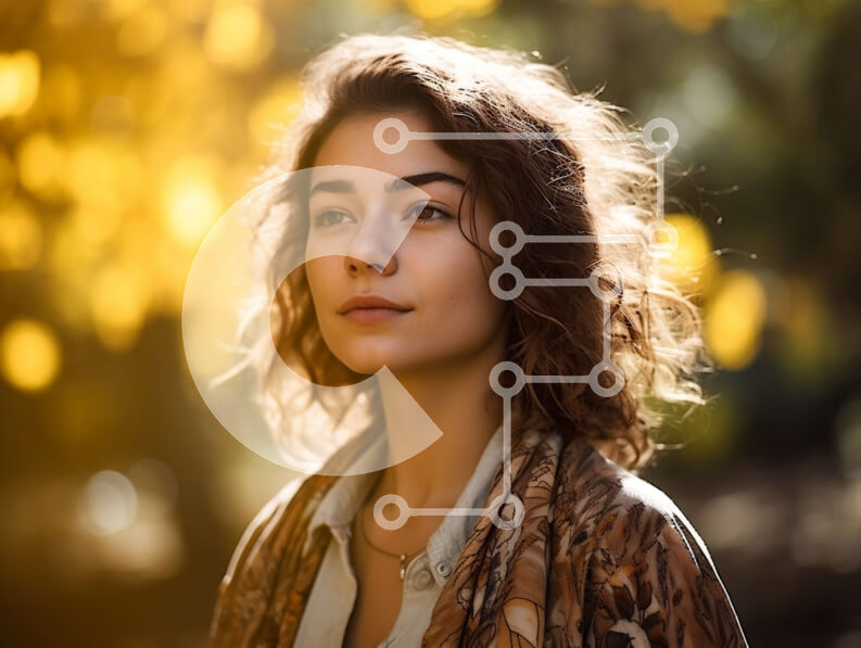 Intra Συλλεκτικό Ξύλινο Παζλ Plywood  4mm - Πορτρέτο μιας νεαρής γυναίκας που φορά ένα μαντίλι με λεοπάρ Σε Ξύλινο Κουτί - Διαστάσεις Puzzle: 10x10 cm – 25 κομμάτια