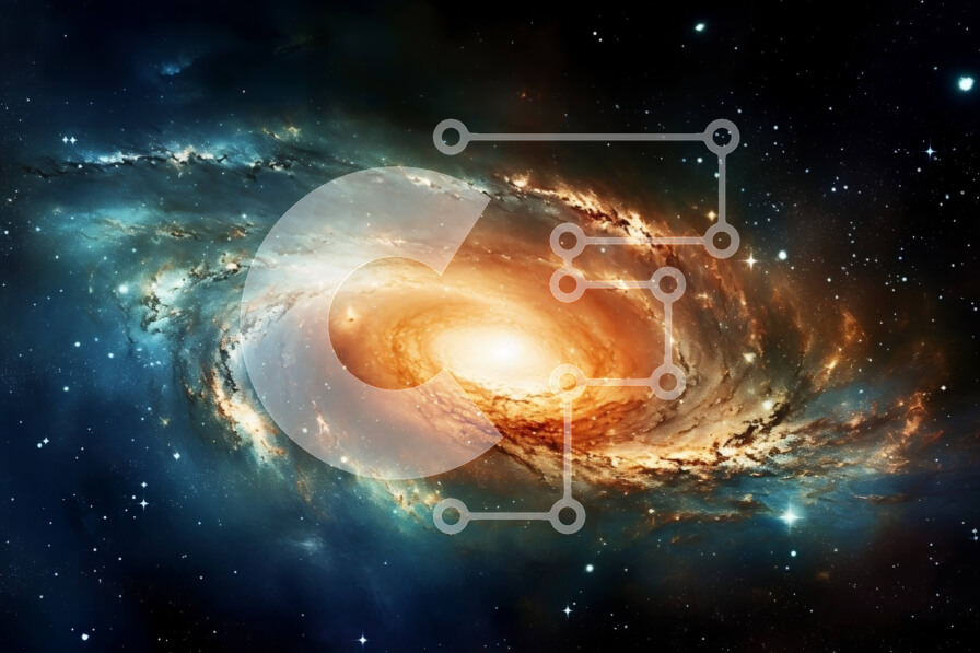 Intra Συλλεκτικό Ξύλινο Παζλ Plywood  4mm - Όμορφη εικόνα ενός σπειροειδούς γαλαξία με αστέρια, αέριο και σκόνη Σε Ξύλινο Κουτί - Διαστάσεις: 10x10 cm – 25 κομμάτια