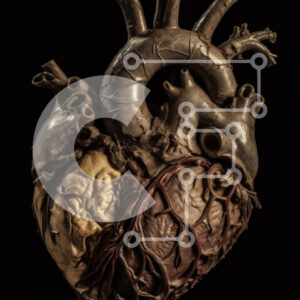 Intra Συλλεκτικό Ξύλινο Παζλ Plywood  4mm - Ρεαλιστική εικόνα μιας ανθρώπινης καρδιάς που χτυπά με φλέβες και αρτηρίες Σε Ξύλινο Κουτί - Διαστάσεις Puzzle: 10x10 cm – 25 κομμάτια