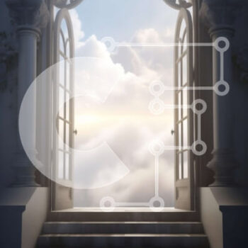 Intra Συλλεκτικό Ξύλινο Παζλ Plywood  4mm - Σκάλα που οδηγεί στον όμορφο συννεφιασμένο ουρανό με τον λαμπερό ήλιο Σε Ξύλινο Κουτί - Διαστάσεις Puzzle: 10x10 cm – 25 κομμάτια - Image 1