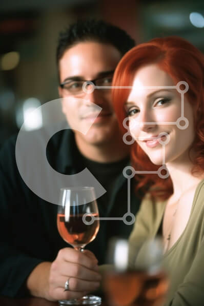 Intra Συλλεκτικό Ξύλινο Παζλ Plywood  4mm - Χαμογελαστό ζευγάρι που απολαμβάνει το κρασί μαζί Σε Ξύλινο Κουτί - Διαστάσεις Puzzle: 10x10 cm – 25 κομμάτια