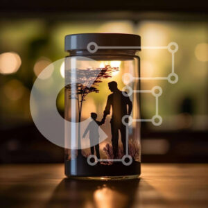 Intra Συλλεκτικό Ξύλινο Παζλ Plywood  4mm - Ζεστές και άνετες σιλουέτες ανθρώπων που κρατούν τα χέρια Σε Ξύλινο Κουτί - Διαστάσεις Puzzle: 10x10 cm – 25 κομμάτια