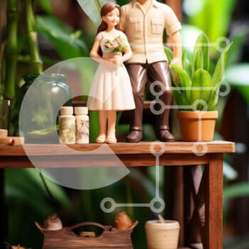 Intra Συλλεκτικό Ξύλινο Παζλ Plywood  4mm - Ειδώλια γάμου σε ξύλινο ράφι Σε Ξύλινο Κουτί - Διαστάσεις Puzzle: 10x10 cm – 25 κομμάτια - Image 1