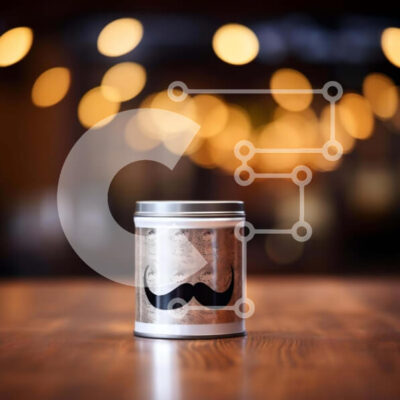 Intra Συλλεκτικό Ξύλινο Παζλ Plywood  4mm - Περίτεχνο κάνιστρο με σχέδιο μουστάκι σε ξύλινο τραπέζι Σε Ξύλινο Κουτί - Διαστάσεις: 10x10 cm – 25 κομμάτια - Image 1