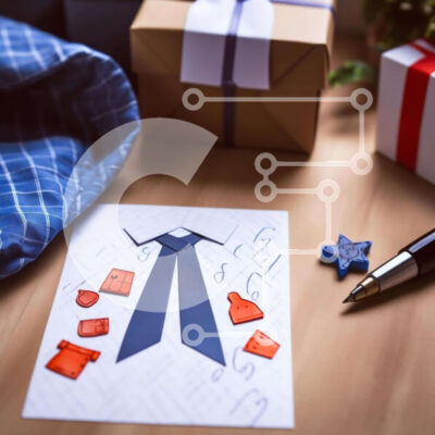 Intra Συλλεκτικό Ξύλινο Παζλ Plywood  4mm - Πολύπλοκα σχεδιασμένη γραβάτα και παπιγιόν με στυλό και δώρα Σε Ξύλινο Κουτί - Διαστάσεις: 10x10 cm – 25 κομμάτια - Image 1