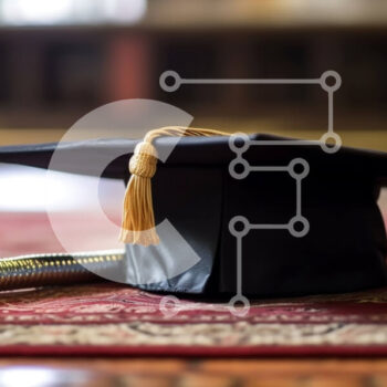 Intra Συλλεκτικό Ξύλινο Παζλ Plywood  4mm - ΚΑΠ και φούντα αποφοίτησης στο κόκκινο χαλί Στοκ Φωτογραφία Σε Ξύλινο Κουτί - Διαστάσεις Puzzle: 10x10 cm – 25 κομμάτια - Image 1