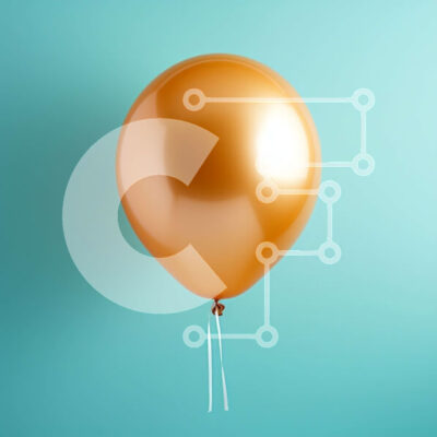 Intra Συλλεκτικό Ξύλινο Παζλ Plywood  4mm - Πορτοκαλί μπαλόνι σε τιρκουάζ φόντο Σε Ξύλινο Κουτί - Διαστάσεις Puzzle: 10x10 cm – 25 κομμάτια - Image 1