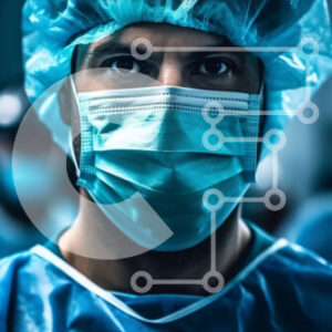 Intra Συλλεκτικό Ξύλινο Παζλ Plywood  4mm - Άνδρας χειρουργός με μπλε χειρουργική μάσκα και φόρεμα μπροστά από τη χειρουργική ομάδα Σε Ξύλινο Κουτί - Διαστάσεις Puzzle: 10x10 cm – 25 κομμάτια