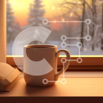 Intra Συλλεκτικό Ξύλινο Παζλ Plywood  4mm - Χειμερινή σκηνή με καφέ και βιβλία Σε Ξύλινο Κουτί - Διαστάσεις Puzzle: 10x10 cm – 25 κομμάτια - Image 1