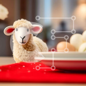 Intra Συλλεκτικό Ξύλινο Παζλ Plywood  4mm - Πασχαλινό παιχνίδι προβάτων με αυγά και διακοσμητικά Σε Ξύλινο Κουτί - Διαστάσεις Puzzle: 10x10 cm – 25 κομμάτια