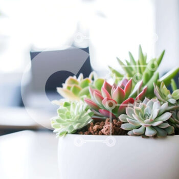 Intra Συλλεκτικό Ξύλινο Παζλ Plywood  4mm - Λευκό σε γλάστρα παχύφυτο σε σκηνικό γραφείου Σε Ξύλινο Κουτί - Διαστάσεις Puzzle: 10x10 cm – 25 κομμάτια - Image 1