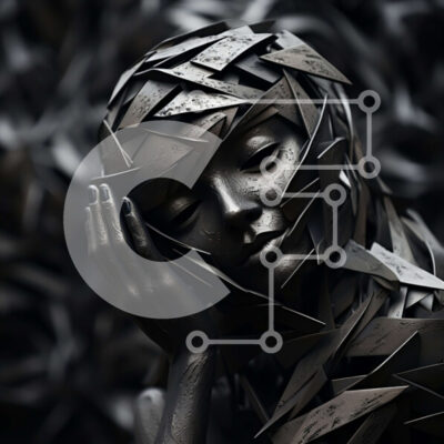 Intra Συλλεκτικό Ξύλινο Παζλ Plywood  4mm - Γλυπτό του κεφαλιού μιας γυναίκας με κλειστά μάτια και χέρια που καλύπτουν το πρόσωπο Σε Ξύλινο Κουτί - Διαστάσεις Puzzle: 10x10 cm – 25 κομμάτια - Image 1