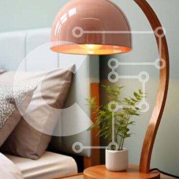 Intra Συλλεκτικό Ξύλινο Παζλ Plywood  4mm - Κομψό ροζ φωτιστικό γραφείου σε γαλάζιο υπνοδωμάτιο Σε Ξύλινο Κουτί - Διαστάσεις Puzzle: 10x10 cm – 25 κομμάτια - Image 1