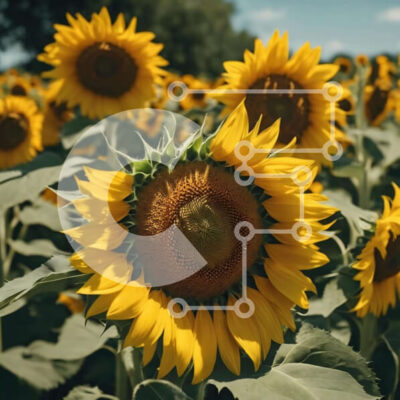 Intra Συλλεκτικό Ξύλινο Παζλ Plywood  4mm - Ζωντανό ηλιοτρόπιο στον ήλιο Σε Ξύλινο Κουτί - Διαστάσεις: 10x10 cm – 25 κομμάτια - Image 1