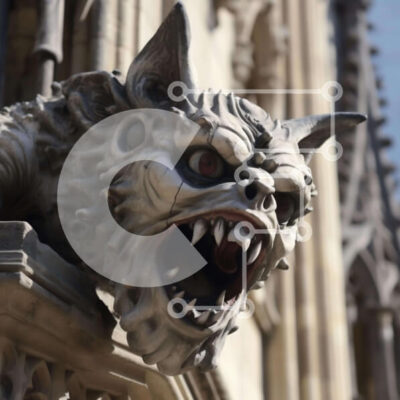 Intra Συλλεκτικό Ξύλινο Παζλ Plywood  4mm - Άγαλμα Gargoyle στο κτίριο Σε Ξύλινο Κουτί - Διαστάσεις Puzzle: 10x10 cm – 25 κομμάτια - Image 1