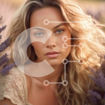 Intra Συλλεκτικό Ξύλινο Παζλ Plywood  4mm - Serenity in a Lavender Field: Γυναίκα με λευκό φόρεμα στο ηλιοβασίλεμα Σε Ξύλινο Κουτί - Διαστάσεις: 10x10 cm – 25 κομμάτια - Image 1