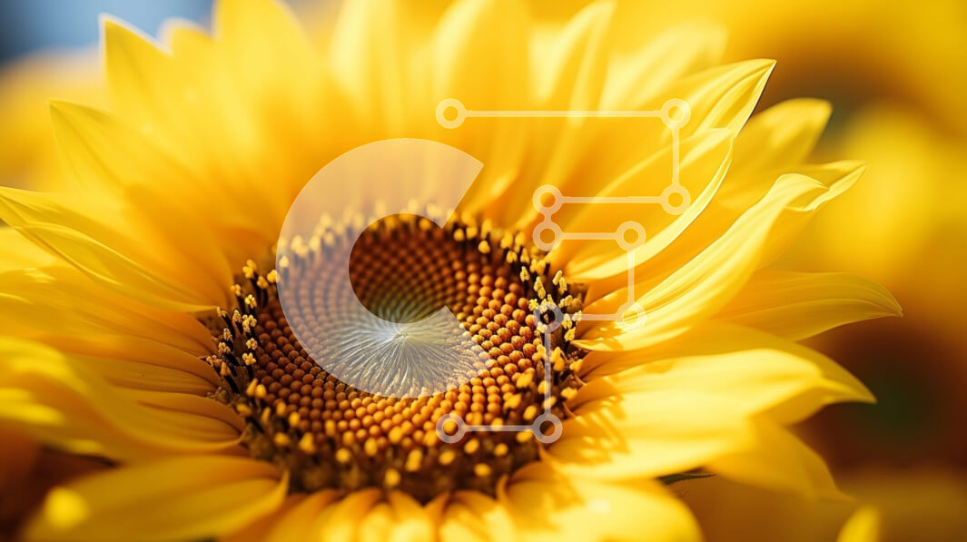 Intra Συλλεκτικό Ξύλινο Παζλ Plywood  4mm - Κοντινή όψη ενός ηλίανθου με φωτεινά κίτρινα πέταλα Σε Ξύλινο Κουτί - Διαστάσεις: 10x10 cm – 25 κομμάτια