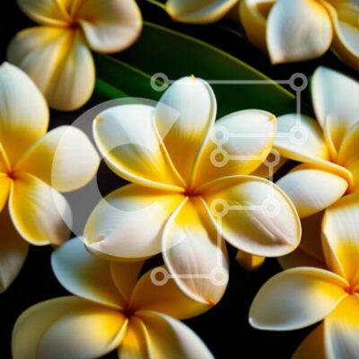 Intra Συλλεκτικό Ξύλινο Παζλ Plywood 4mm - Όμορφη κοντινή πλάνο λουλουδιών Plumeria σε πλήρη άνθιση Σε Ξύλινο Κουτί - Διαστάσεις: 10x10 cm – 25 κομμάτια - Image 1