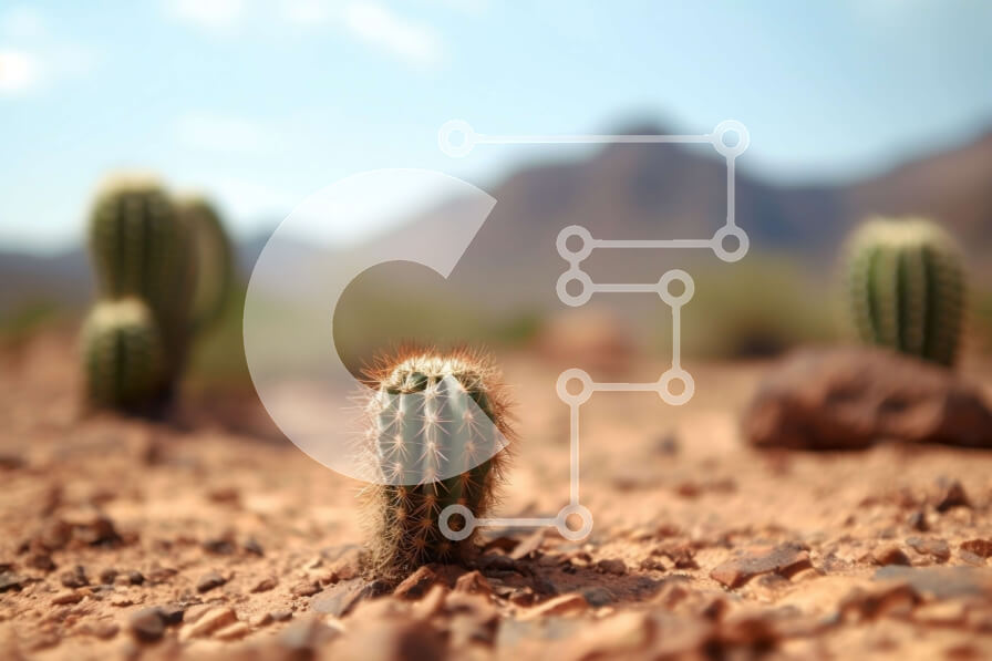 Intra Συλλεκτικό Ξύλινο Παζλ Plywood  4mm - Όμορφη εικόνα ενός μικρού φυτού κάκτου στην έρημο Σε Ξύλινο Κουτί - Διαστάσεις: 10x10 cm – 25 κομμάτια